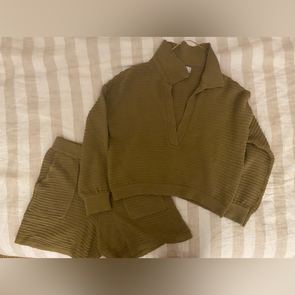 Free People Carter Sweater Set in Oak Bark, size XS